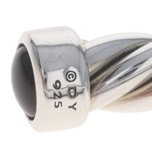 David Yurman Cable Classic Onyx Men's Cuff Bracelet 7 1/4" - Sterling Silver 925 - Picture 5 of 6
